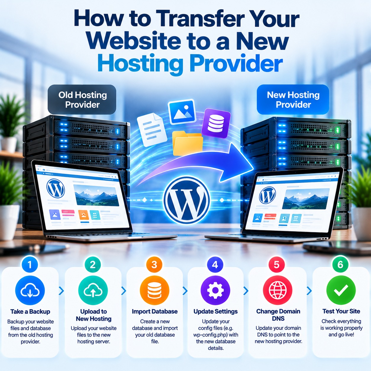 How to transfer a website to a new hosting provider using server migration