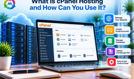 cPanel hosting dashboard for managing website files, databases, and email accounts
