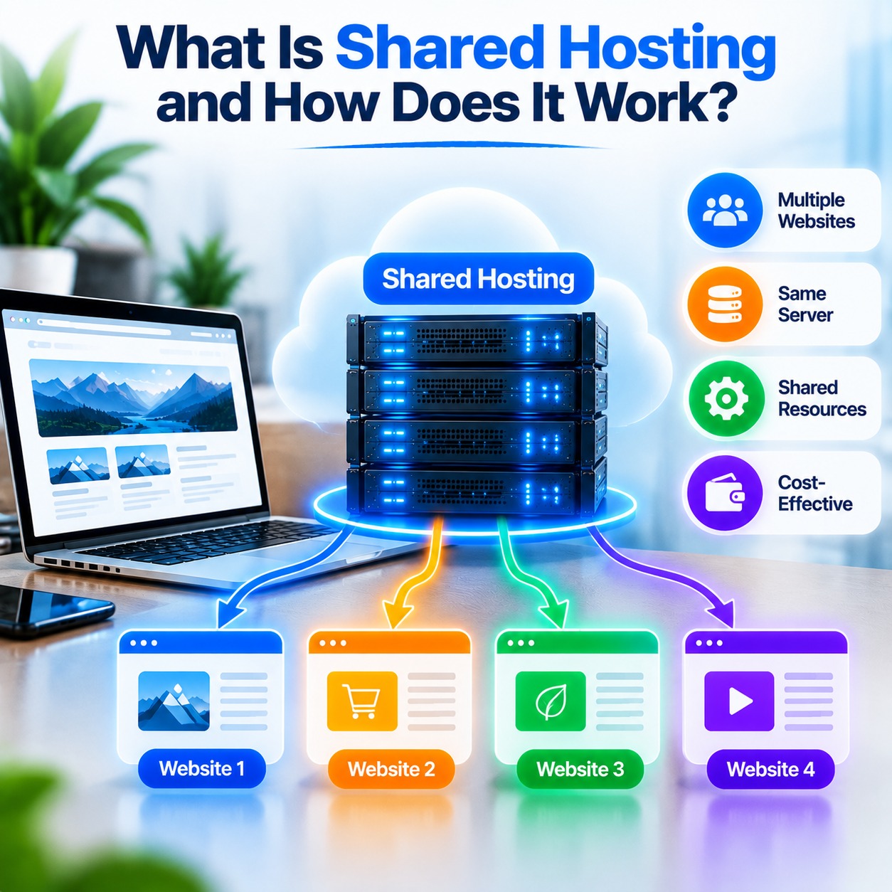 Shared web hosting server infrastructure in a modern data center
